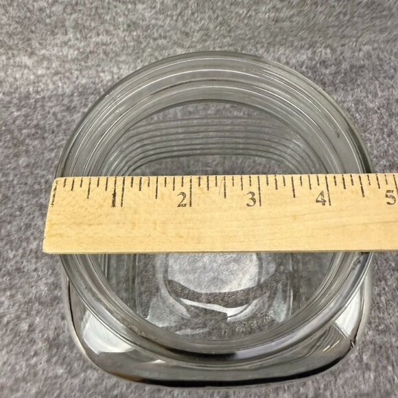 ✅VTG Owens-Illinois Glass Company Square Glass Jar CLEAR Art Deco *CHIP NO LID* - Picture 6 of 7